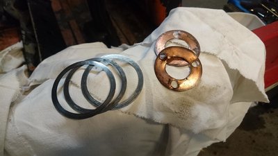 Copper shims and mysterious thrust shims.