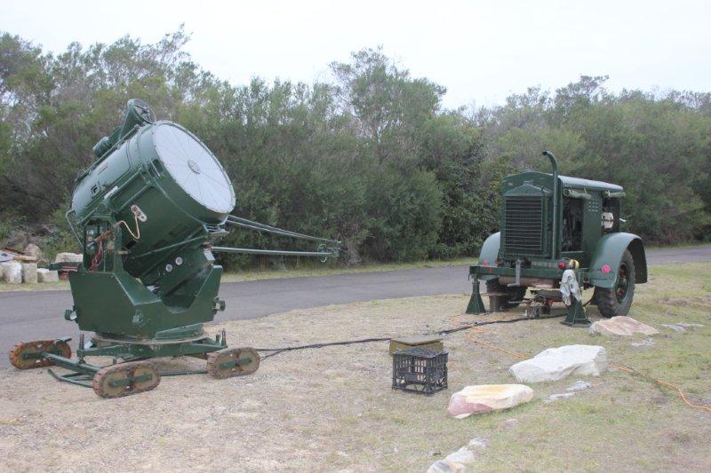 WWII searchlight and generator