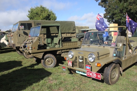 Rick Krassoi's ex Austrlian Army Haflinger in good company of a Leyland Moke and Land Rover 101